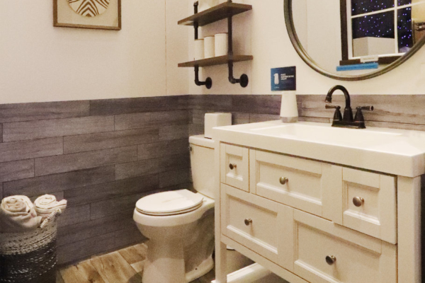 A bathroom with an Amazon Smart soap dispenser