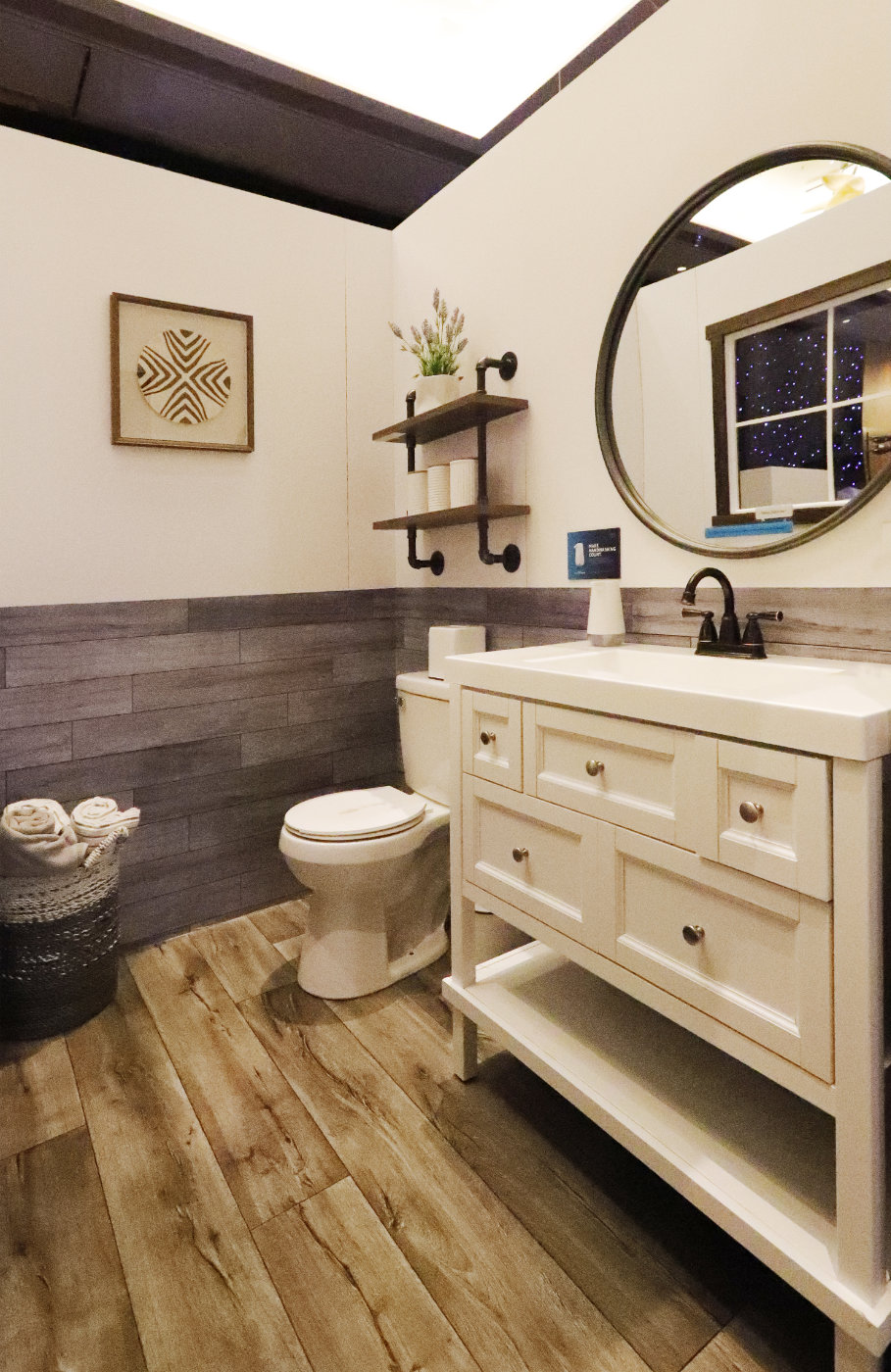 A bathroom with an Amazon Smart soap dispenser